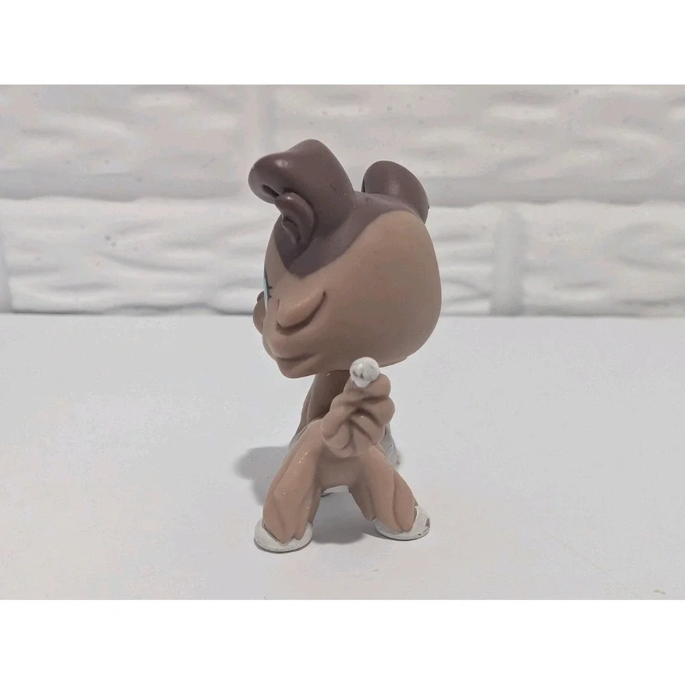 LITTLEST PET SHOP LPS Little #1330 dog Collie Tan Beige Brown with Teal Eyes